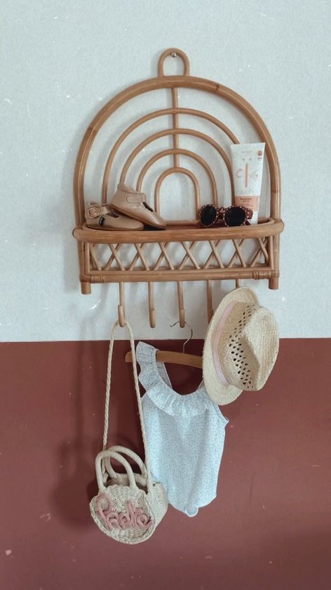 Rotan Rekje Deco Moda - Rotan wandrek - regenboog rekje - rotan wanddecoratie ...