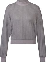 Hunkemöller Dames Nachtmode Top lange mouwen Brushed Rib  - Grijs - maat M