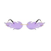 Freaky Glasses® - Vlammen Zonnebril – Festival Bril – Rave Zonnebril - Snelle Planga – Dames – Heren - Paars