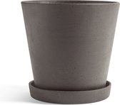 Bloempot met schotel - pruim - XXL