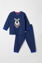 Woody - Pyjama blauw gestreept IJsbeer - maat 68