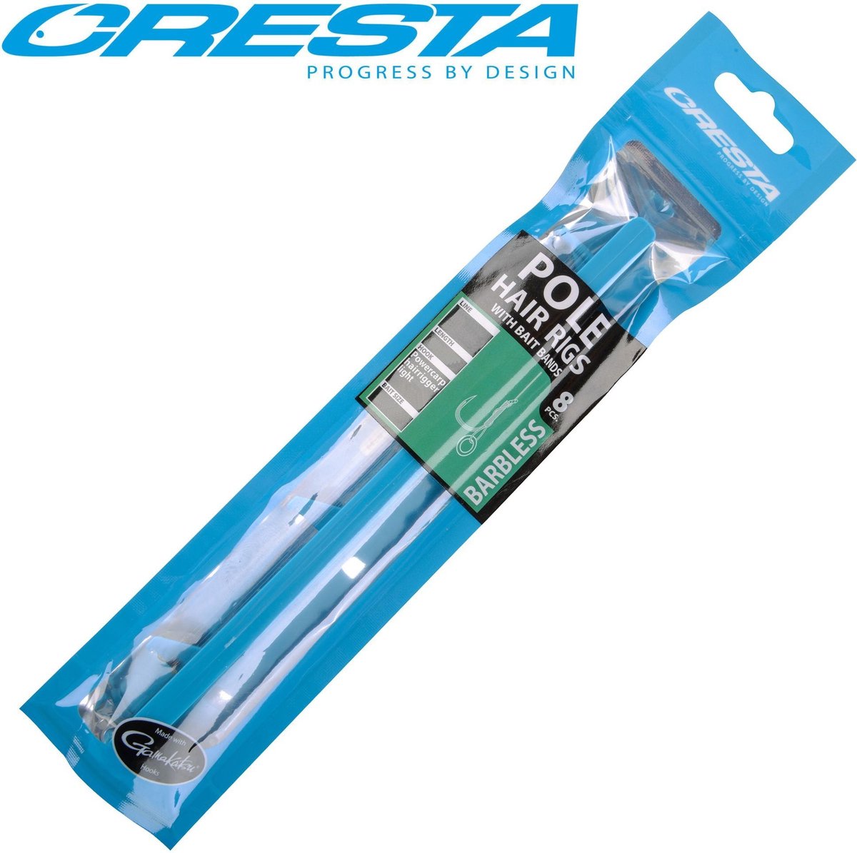Cresta Pole Hair Rigs Bait Band Barbless (15cm - 8pcs) - Maat : haak 14 - 0.14mm