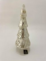 J-line kerstboom op voet, glas, antiek, champagne 9x29cm