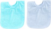 Soft Touch - 2 Badstof pop-on Slabben - Turquoise & Sky - 1/3 jaar