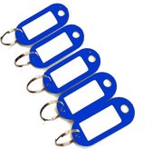 Sleutel labels - 5 STUKS - Blauw - Keychain - Key tag sleutelhanger - Sleutel onderscheider - Naam labels - Sleutelhouder - Sleutelhanger - Sleutellabels - Bagagelabels - Reislabel