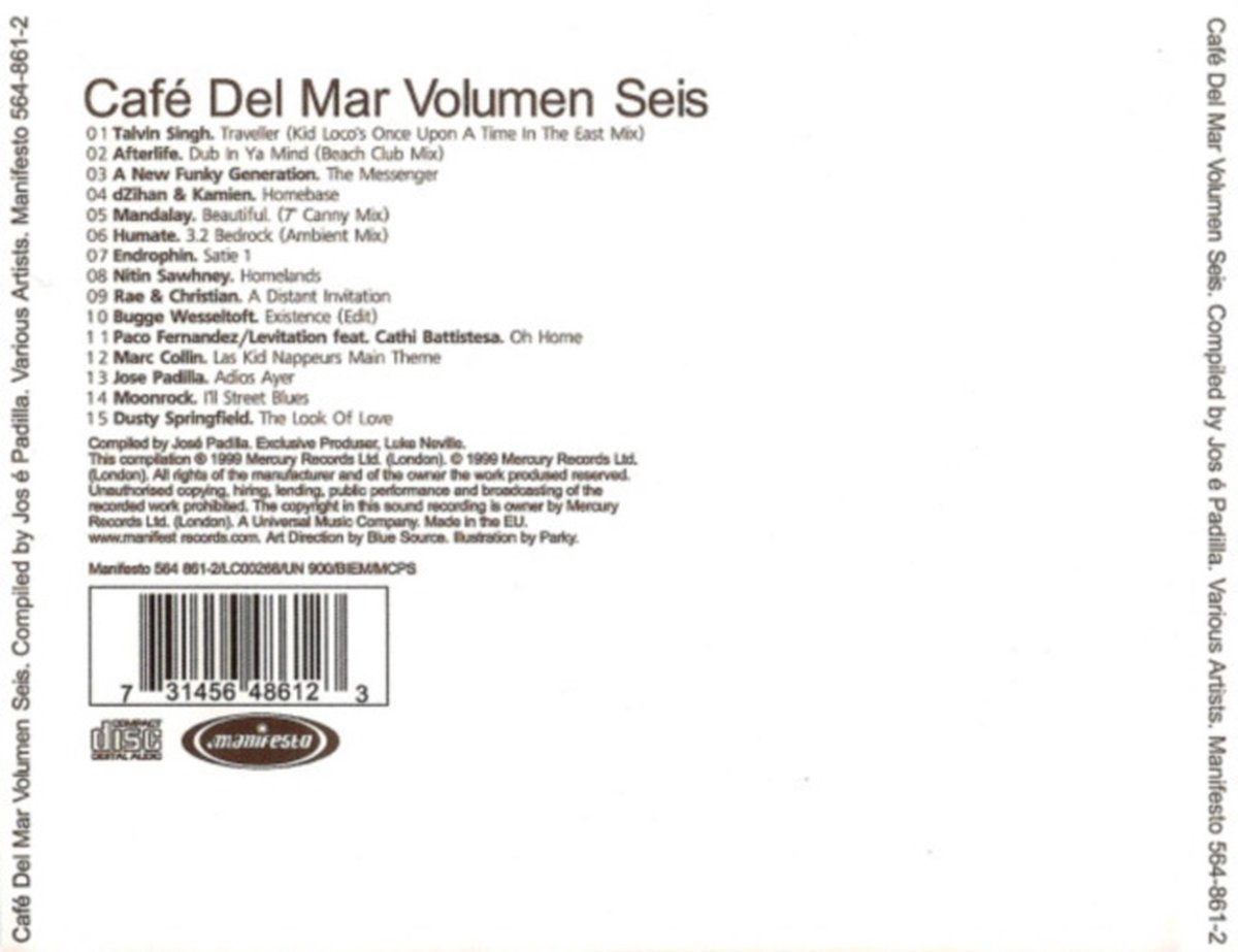 Café Del Mar - Volumen Seis José Padilla – Café Del Mar Volume Six – CD (Compilation