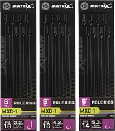 Matrix Onderlijn MXC-1 Pole Rigs 6” (15cm) Spade End - Barbless - Maat : Haak 18
