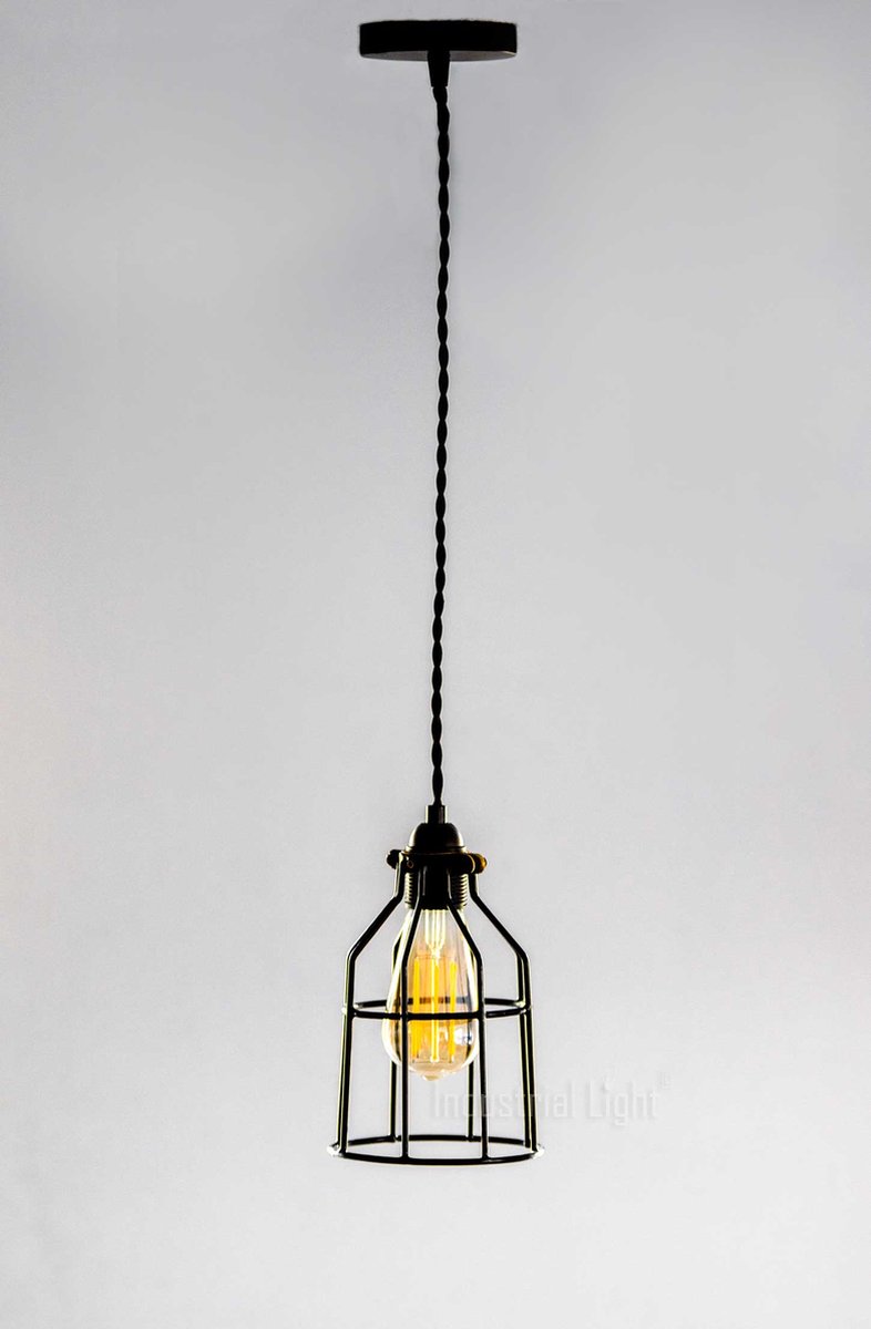 Industrial Light | Industriële Kooilamp - Hanglamp - Zwart - Industrieel Design