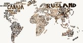 Typografische Wereldkaart | Canvas 150 X 75 CM |  | Wanddecoratie | Schilderij | Aan de muur |