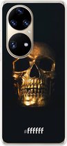 6F hoesje - geschikt voor Huawei P50 Pro -  Transparant TPU Case - Gold Skull #ffffff