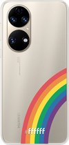 6F hoesje - geschikt voor Huawei P50 -  Transparant TPU Case - #LGBT - Rainbow #ffffff