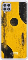 6F hoesje - geschikt voor Samsung Galaxy A22 4G -  Transparant TPU Case - Black And Yellow #ffffff