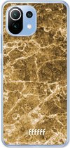 6F hoesje - geschikt voor Xiaomi Mi 11 Lite -  Transparant TPU Case - Gold Marble #ffffff