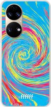 6F hoesje - geschikt voor Huawei P50 -  Transparant TPU Case - Swirl Tie Dye #ffffff