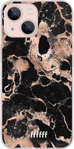 6F hoesje - geschikt voor iPhone 13 Mini -  Transparant TPU Case - Rose Gold Marble #ffffff