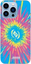 6F hoesje - geschikt voor iPhone 13 Pro Max - Transparant TPU Case - Flower Tie Dye #ffffff