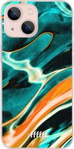 6F hoesje - geschikt voor iPhone 13 Mini -  Transparant TPU Case - Fresh Waves #ffffff