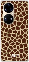 6F hoesje - geschikt voor Huawei P50 Pro -  Transparant TPU Case - Giraffe Print #ffffff