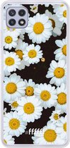 6F hoesje - geschikt voor Samsung Galaxy A22 4G -  Transparant TPU Case - Daisies #ffffff