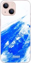 6F hoesje - geschikt voor iPhone 13 - Transparant TPU Case - Blue Brush Stroke #ffffff