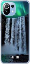6F hoesje - geschikt voor Xiaomi Mi 11 Lite -  Transparant TPU Case - Waterfall Polar Lights #ffffff