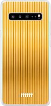 6F hoesje - geschikt voor Samsung Galaxy S10 5G -  Transparant TPU Case - Bold Gold #ffffff