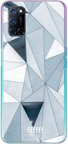 6F hoesje - geschikt voor OPPO A92 -  Transparant TPU Case - Mirrored Polygon #ffffff