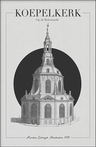 Walljar - Koepelkerk - Muurdecoratie - Poster met lijst