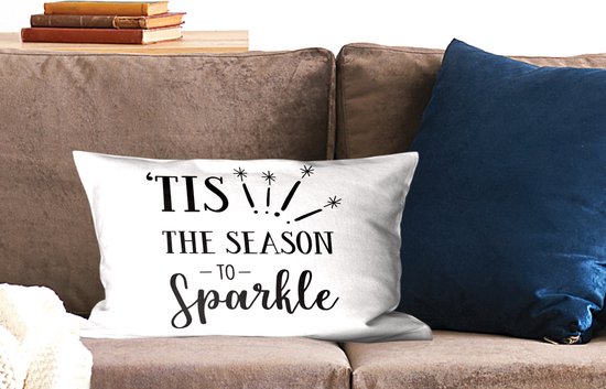 Sierkussen - Citation de Noël C'est la saison pour briller - Multicolore - 30 Cm x 50 Cm