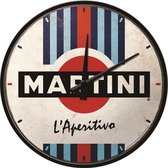 Martini - L'Aperitivo Racing Stripes. Wandklok Ø 31 cm en 6 cm dik.