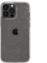 Geschikt voor Spigen Liquid Crystal Glitter Case Apple iPhone 13 Pro Transparant
