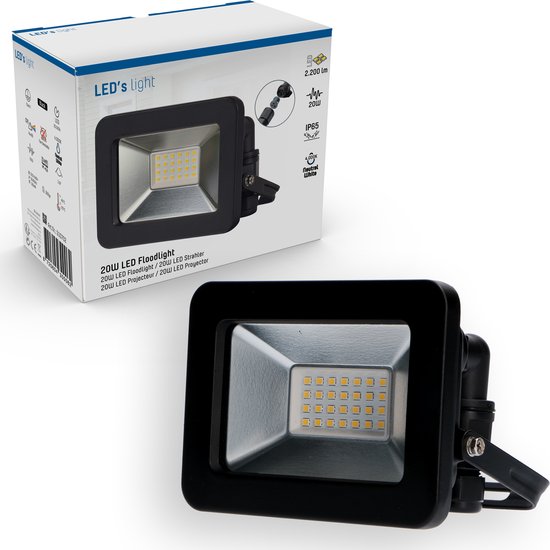Proventa EasyFix LED Breedstraler voor buiten & binnen - IP65 - 2200 lm -  Zwart | bol.com