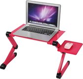 Verstelbare - Laptop Bureau - Computer Tafel - Draagbare - Ergonomische - Lapdesk - Notebook Tafel Bureau Stand - Met Muismat - Rood