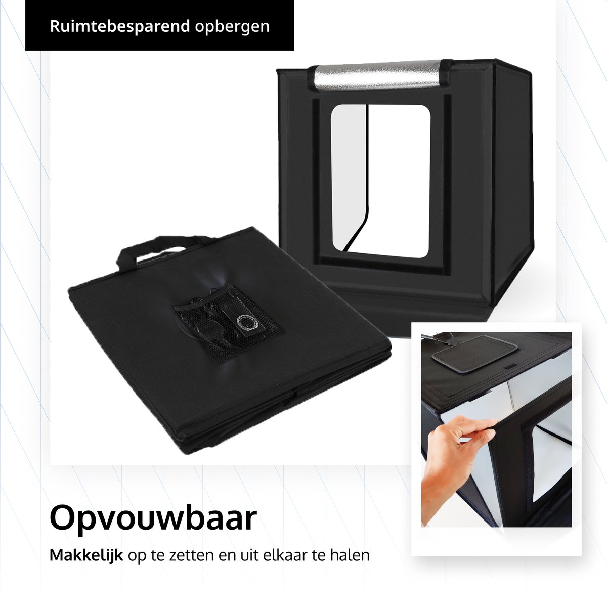 Professionele Fotostudio Box inclusief Tripod - LED verlichting - Lightbox Fotografie - Fotobox - Productfotografie Foto Studio - 40 x 40 x 40 cm - 6 Achtergronden - PULUZ