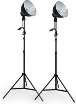 Fosoto® Professionele Studiolampen Voor Fotografie - Studiolamp - Studio Licht - Verlichting - Set Van 2 Lampen - Met Statief - 5500K