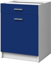 EXTRA - Onderkast 60cm 1 Lade - Mat Blauw