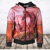 Bruin vest met paard -s&C-122/128-Meisjes vest