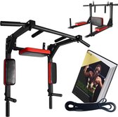 Zoluko Professionele Dip & Pull Up Bar Wandmontage - Incl. Weerstandsband Medium en E-book - 200kg Draagkracht - Dip Station - Eenvoudige Bevestiging - 2 in 1 Pull Up Station en Dip Station -