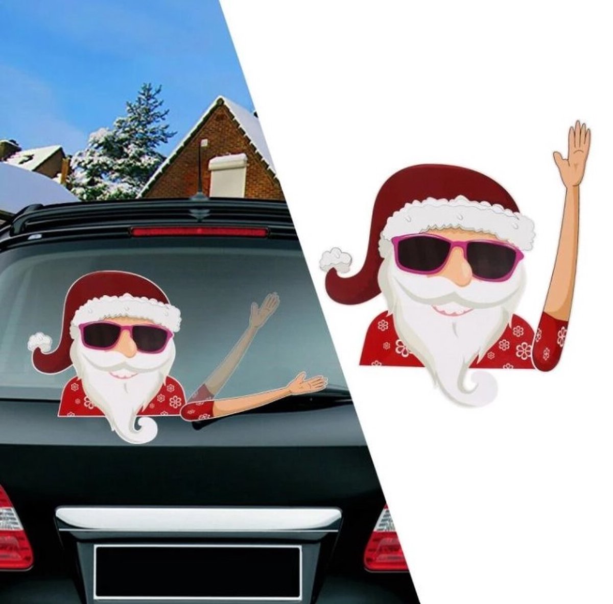 Autocollant de Voiture de Noël, Auto Arrière Essuie-Glace Père