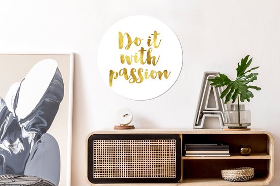 Texte de motivation sur fond blanc Sticker mural cercle mural 80x80 cm / cercle papier peint / cercle mural / cercle vivant - autocollant et découpe ronde