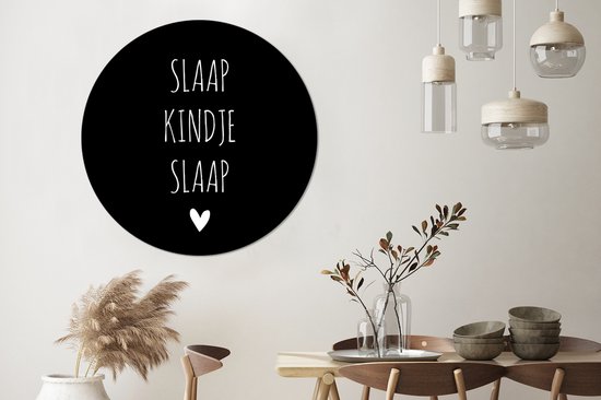 Wandcirkel - Muurcirkel Binnen - Quotes - Slaap kindje slaap - Spreuken - ⌀ 150 cm - Wanddecoratie - Ronde Schilderijen