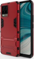 Realme 8 4G Hoesje Shock Proof Back Cover Met Kickstand Rood