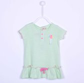 alisé Gestreepte baby meisjes jurk met korte mouwen Groen 68