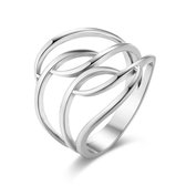 Ring Twice As Nice en argent, bague ouverte, ellipses 54