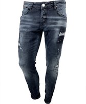 Heren jeans blauw denim | skinny fit & stretch met scheuren | 2510 | maat 30 | Cadeau voor Man Cadeautjes | Sinterklaas | Black Friday | Kerst | Kerstcadeau | Actie | Korting | Aan