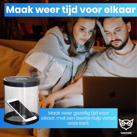 Good2know Telefoon Kluis met Tijdslot - Stoppen met Roken - Timer – Kluis - Opbergdoos - Kitchen Safe - Zwart – meer Focus & Zelfdiscipline