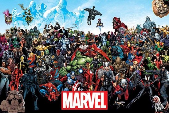 Affiche Marvel - bande dessinée - super-héros - Thor - Hulk - Avengers - Iron Man - 61 x 91,5 cm