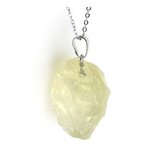 Bixorp Gems Edelsteen Ketting Ruwe Calciet Hanger Zilverkleurig - Geel Edelstenen Sieraad - Cadeau voor Vrouwen & Meisjes