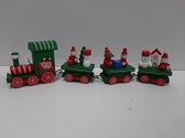 Train de Noël avec wagons en vert 23cm de long