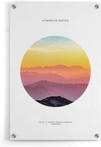 Walljar - Sunrise Mountain Altmünster - Muurdecoratie - Plexiglas schilderij